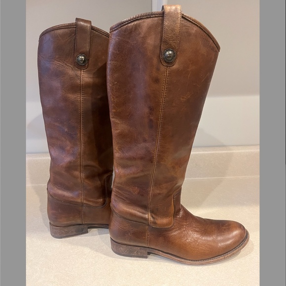 Frye Melissa Button Leather Tall Riding Boots - Picture 5 of 9